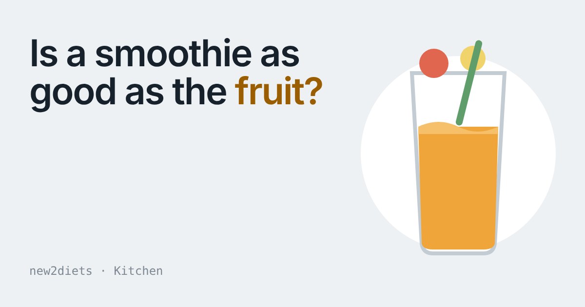 A glass of orange smoothie with a green straw and pieces of fruit on top, on a white plate-shaped circle